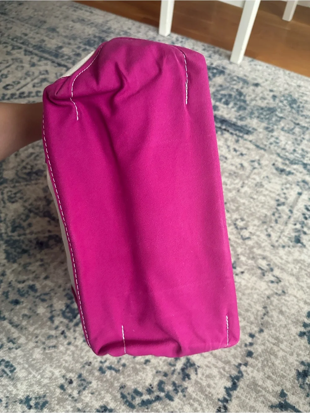L.L. Bean Boat And Tote Canvas Bag 90's With Zipper vintage pink purple mauve